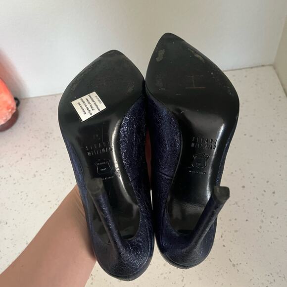 Stuart Weitzman Metallic Blue Stiletto Pumps Women’s Size 7 - Picture 6 of 14